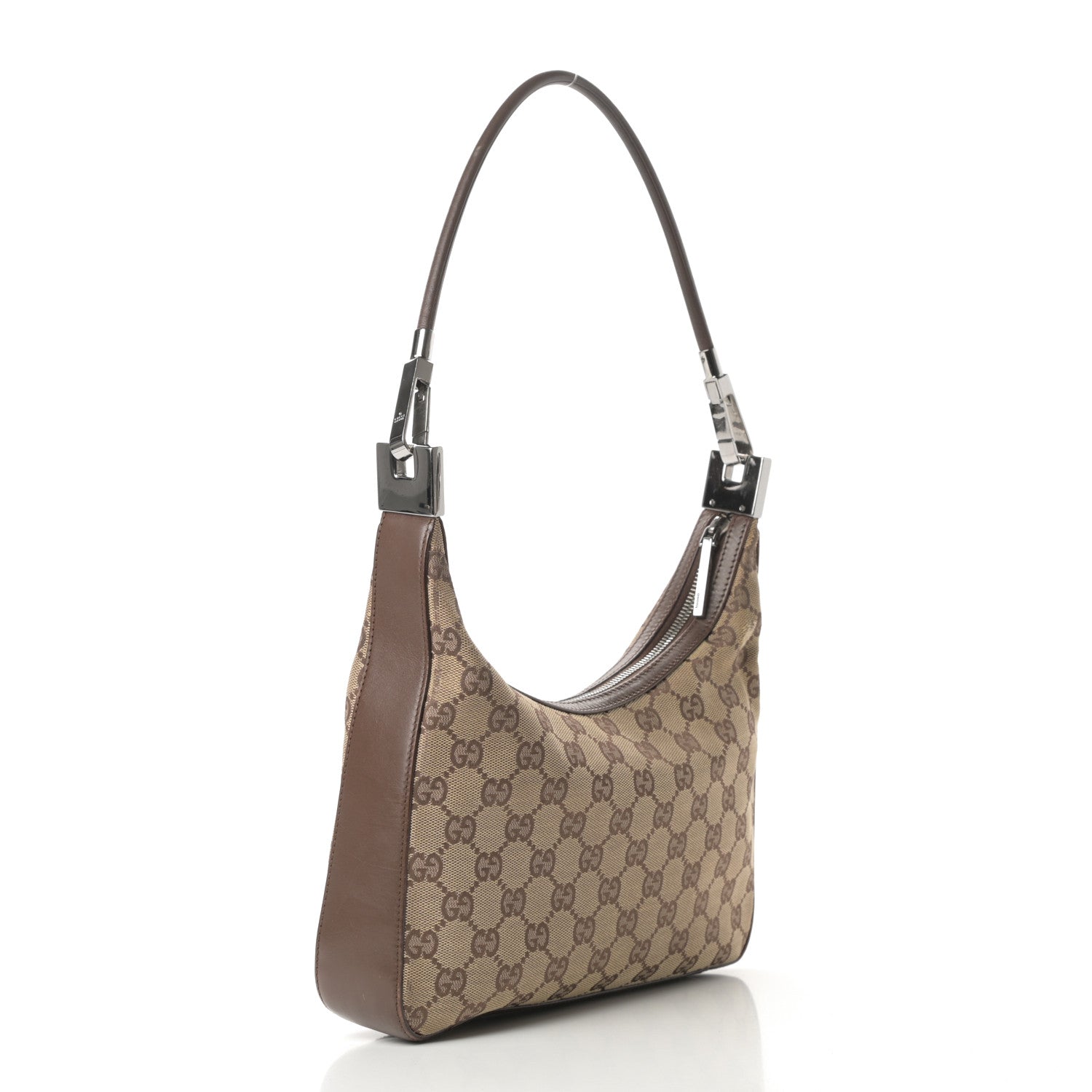 Gucci Monogram GG Clasp Hobo Brown 3 of 14