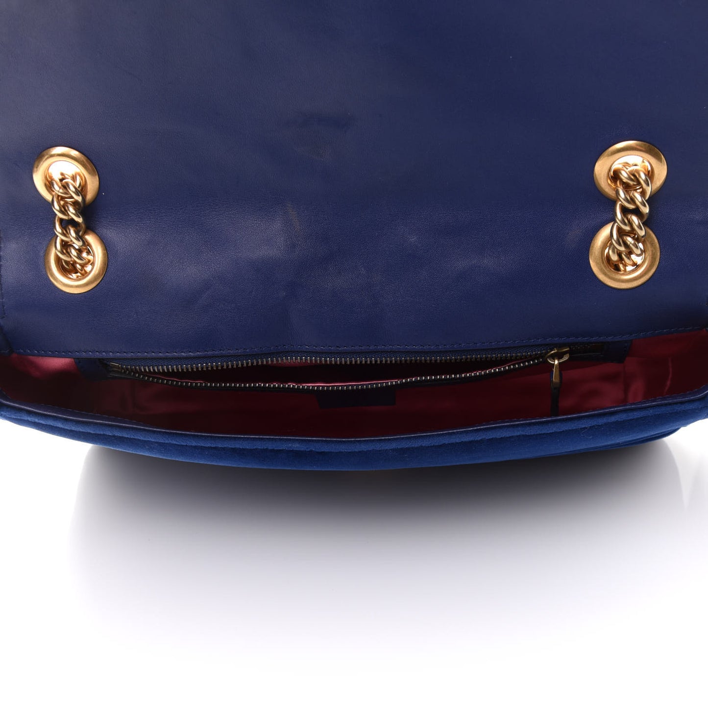 Velvet Matelasse Medium GG Marmont Shoulder Bag Cobalt Blue