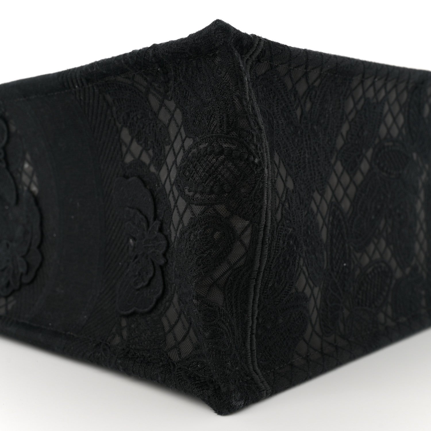 Christian Dior Embroidered 3D Macrame D-Lace Butterfly Medium Book Tote Black Multicolor 9 of 11