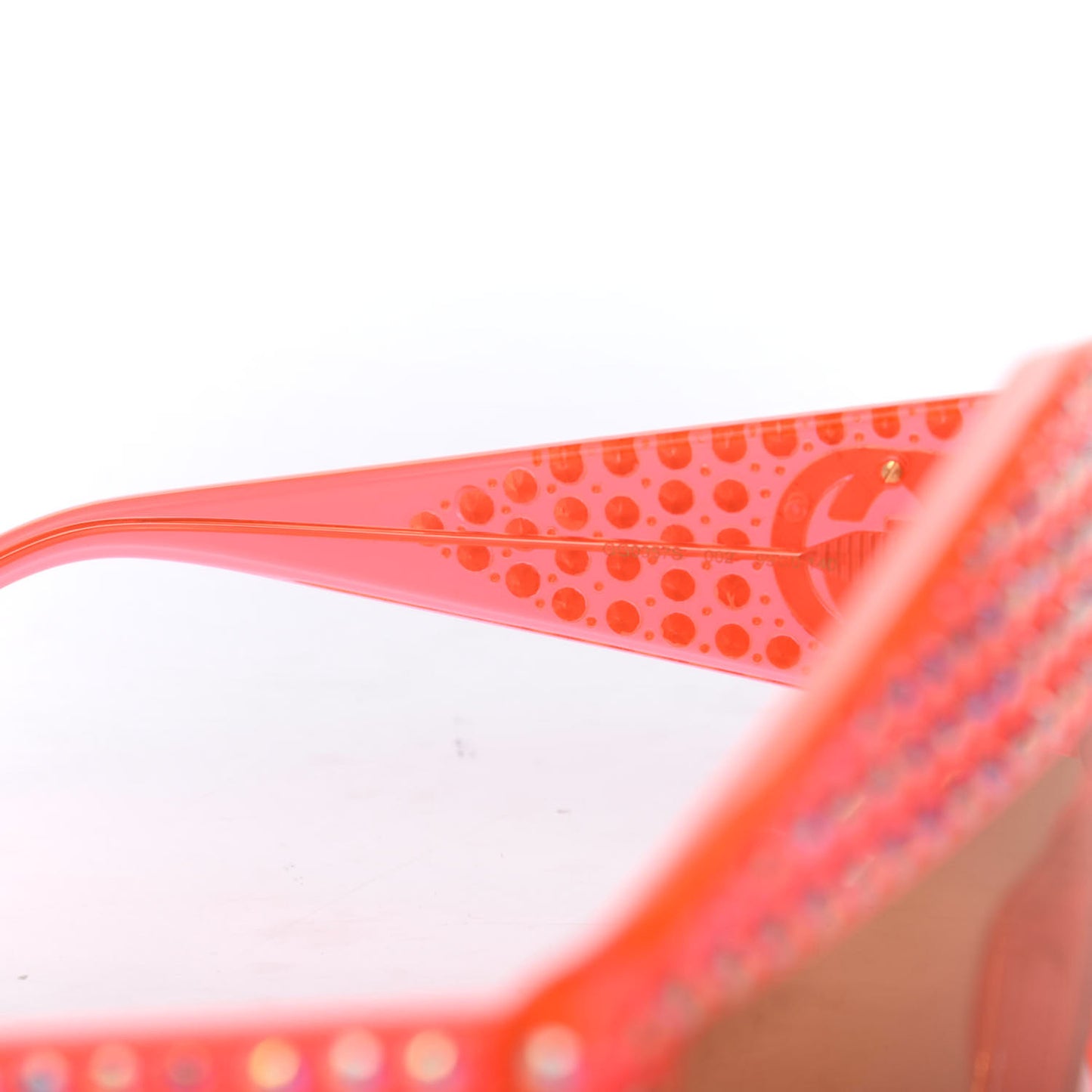 Crystal Rectangular Frame Sunglasses GG0357S Orange