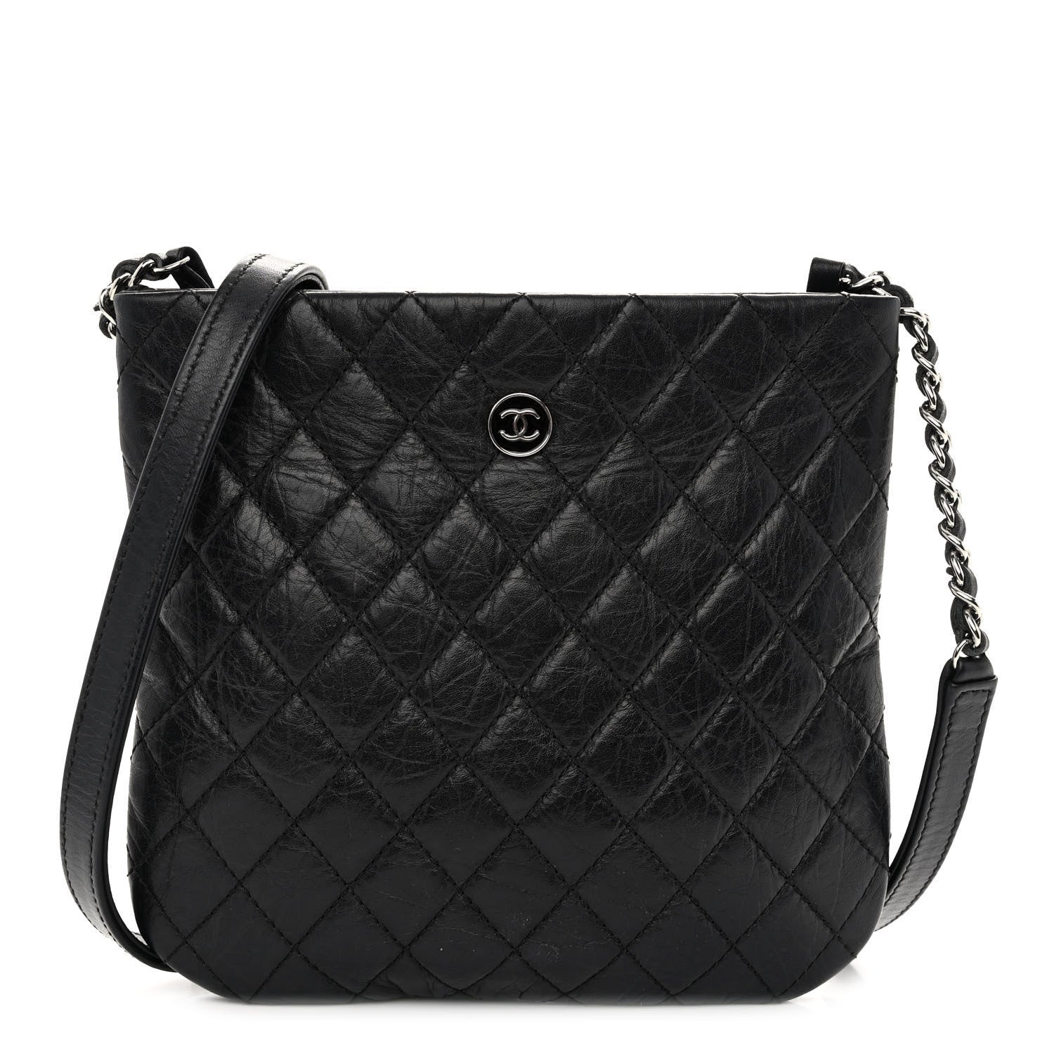 Chanel Aged Calfskin Quilted Crossbody Bag Black 1 of 10