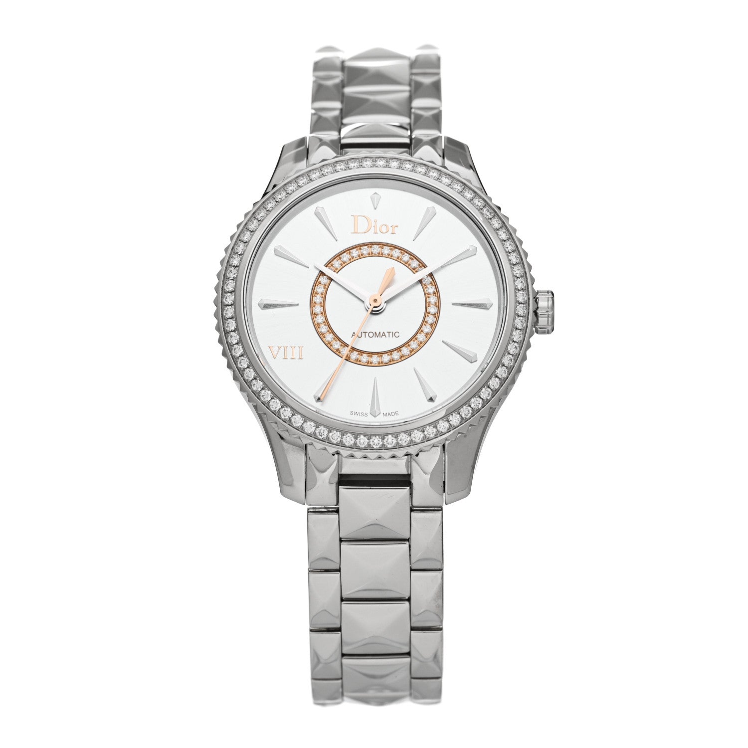 Christian Dior Stainless Steel Diamond Bezel 32mm Dior VIII Montaigne Automatic Watch 1 of 5