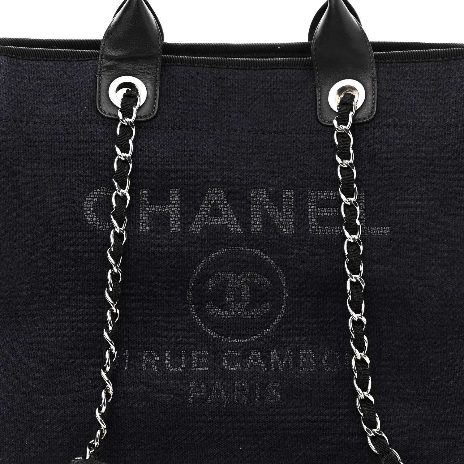Chanel Mixed Fibers Large Deauville Tote Black 6 of 10