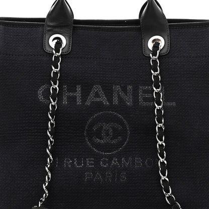 Chanel Mixed Fibers Large Deauville Tote Black 6 of 10