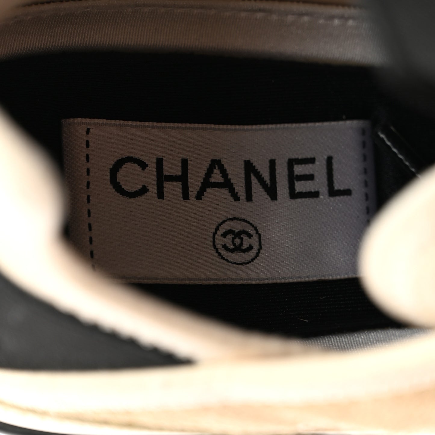 Velvet Calfskin Mixed Fibers CC Sneakers 37 Ivory Black