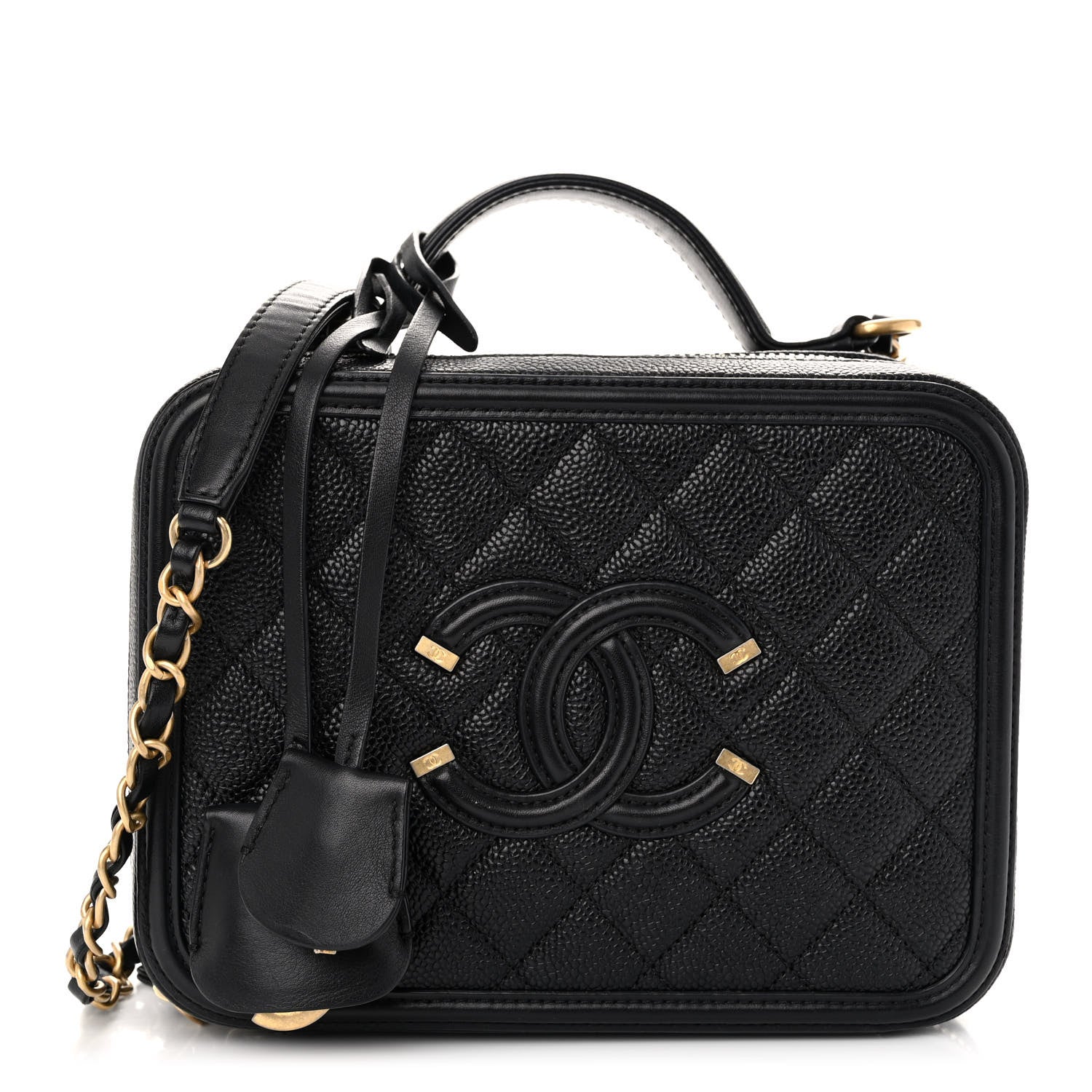 Chanel Caviar Quilted Medium CC Filigree Vanity Case Black 1 of 10