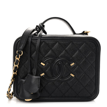 Chanel Caviar Quilted Medium CC Filigree Vanity Case Black 1 of 10