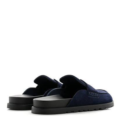 Hermes Suede Calfskin Go Mules 42 Bleu Ocean 5 of 10