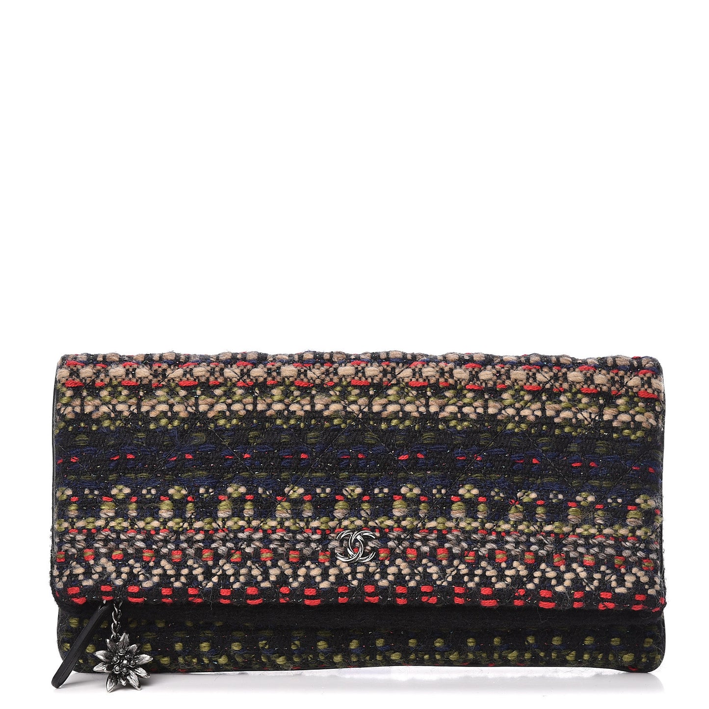 Tweed Quilted CC Beauty Clutch Black