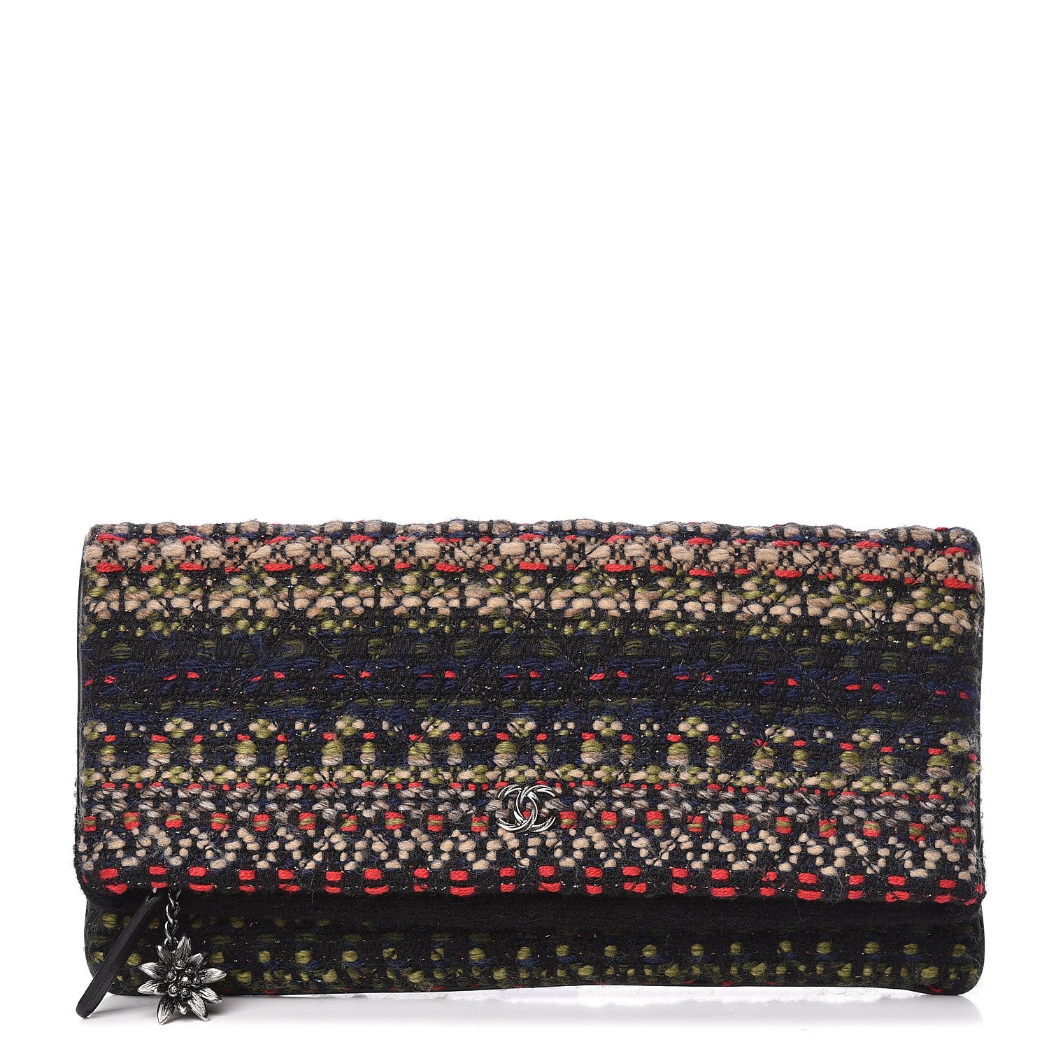 Chanel Tweed Quilted CC Beauty Clutch Black 1 of 9