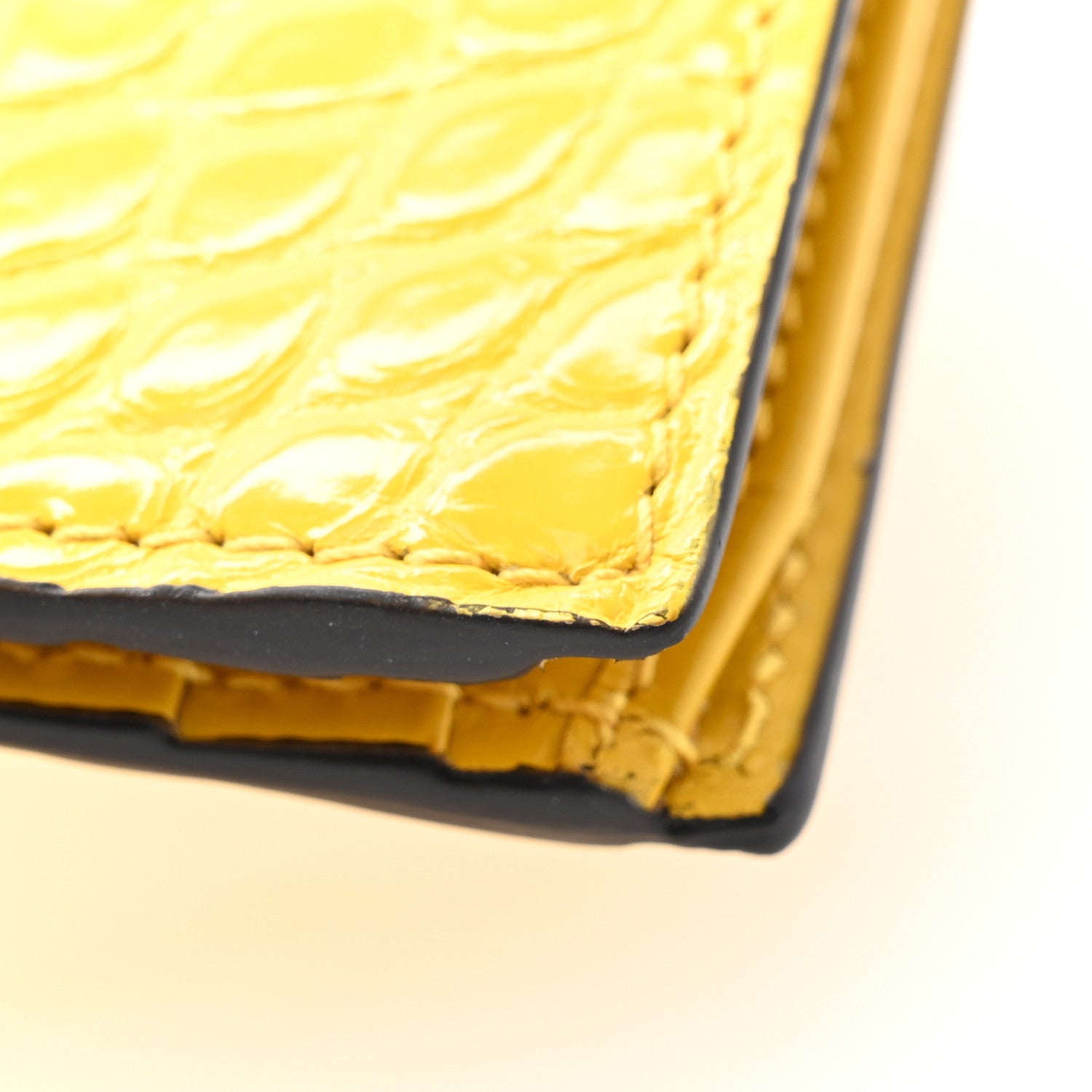 Gucci Crocodile Bi-Fold Wallet Yellow 9 of 9