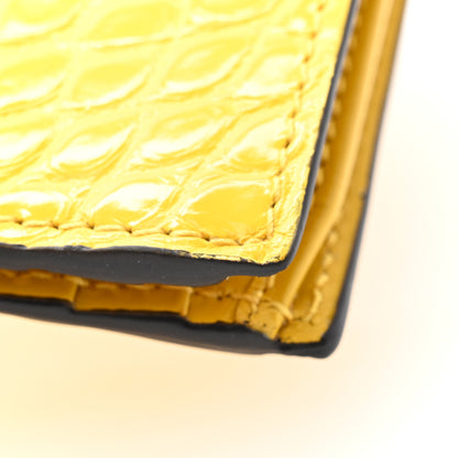 Gucci Crocodile Bi-Fold Wallet Yellow 9 of 9