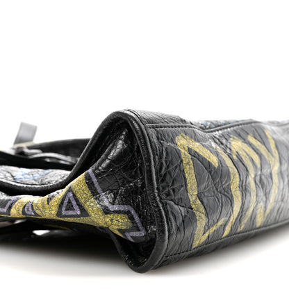 Balenciaga Agneau Graffiti All Over Classic Hardware S City Black Multicolor 9 of 13