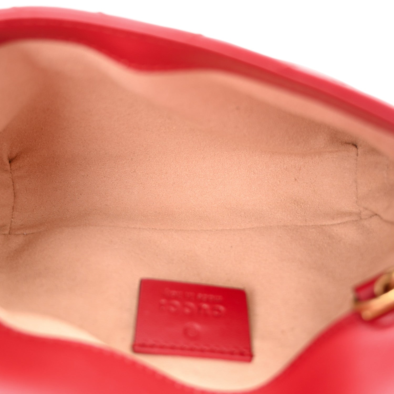 Gucci Calfskin Matelasse Super Mini GG Marmont Shoulder Bag Hibiscus Red 5 of 10