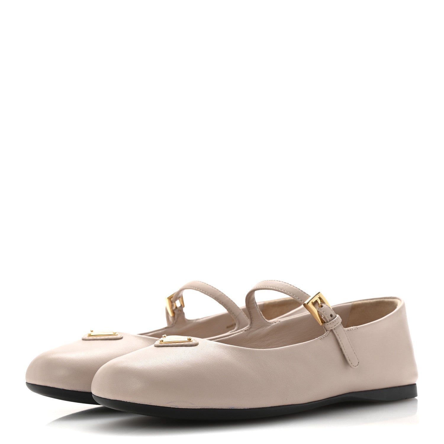Prada Nappa Triangle Logo Ballerina Flats 37 Powder Pink 4 of 10