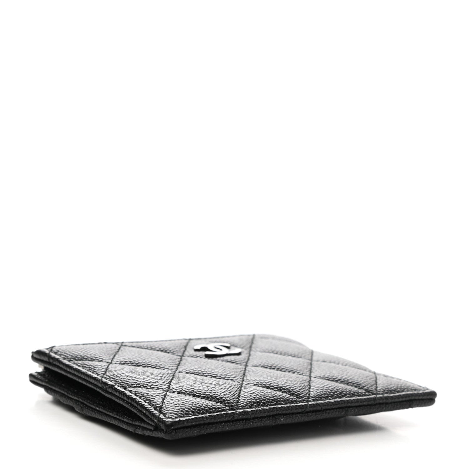 Chanel Iridescent Caviar Quilted CC Zip Card Holder Black 4 of 8