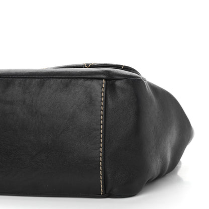 Chanel Lambskin Contrast Stitch Surpique Accordion Flap Black 9 of 12