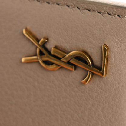 Saint Laurent Calfskin Tiny Cassandre Credit Card Case Dark Beige 9 of 12