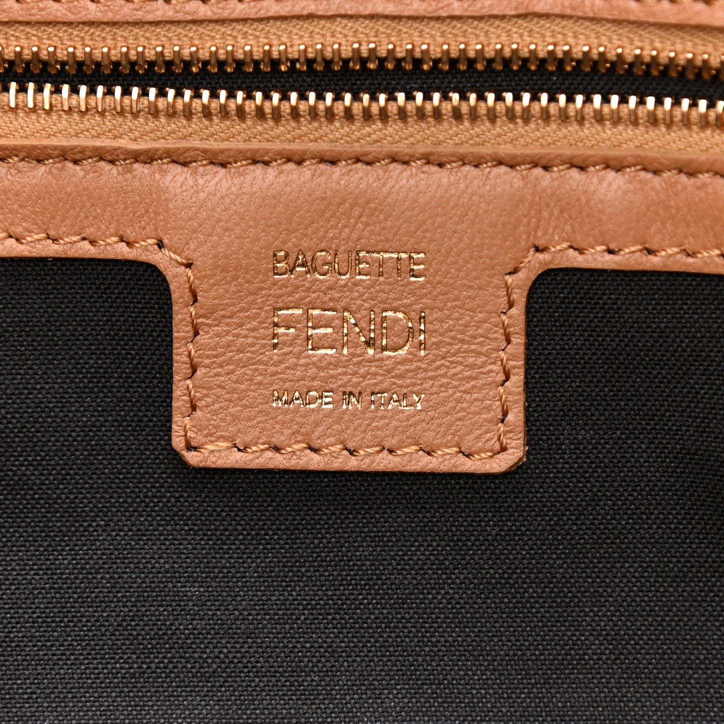 Nappa FF 1974 Embossed Baguette Miele Scuro