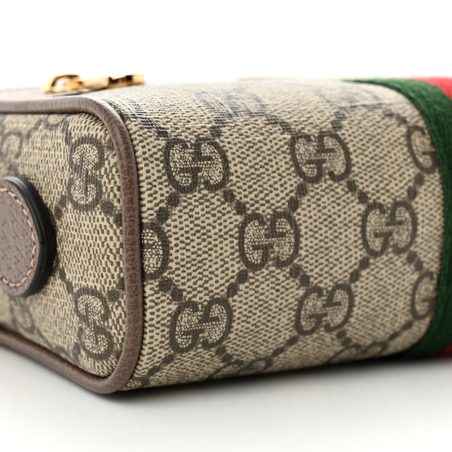 GG Supreme Monogram Web Mini Ophidia Shoulder Bag Brown