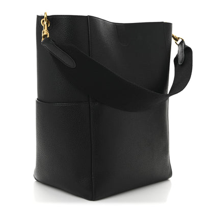 Celine Soft Grained Calfskin Sangle Bucket Bag Black 3 of 10
