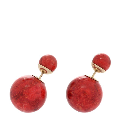 Christian Dior Coral Mise En Dior Tribal Earrings Corallo 1 of 5