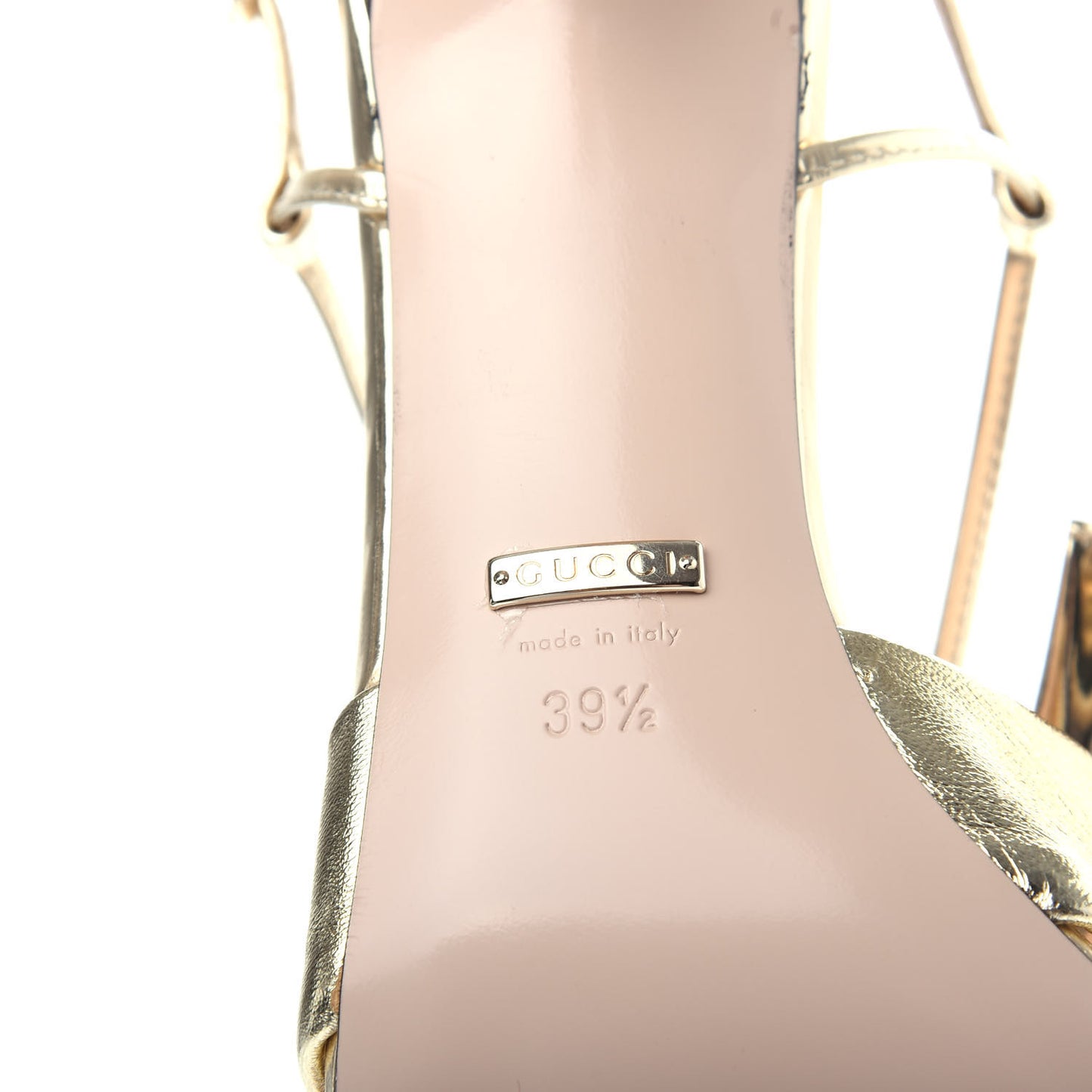 Metallic Nappa Bow Daphne Mid Heel Sandals 39.5 Gold