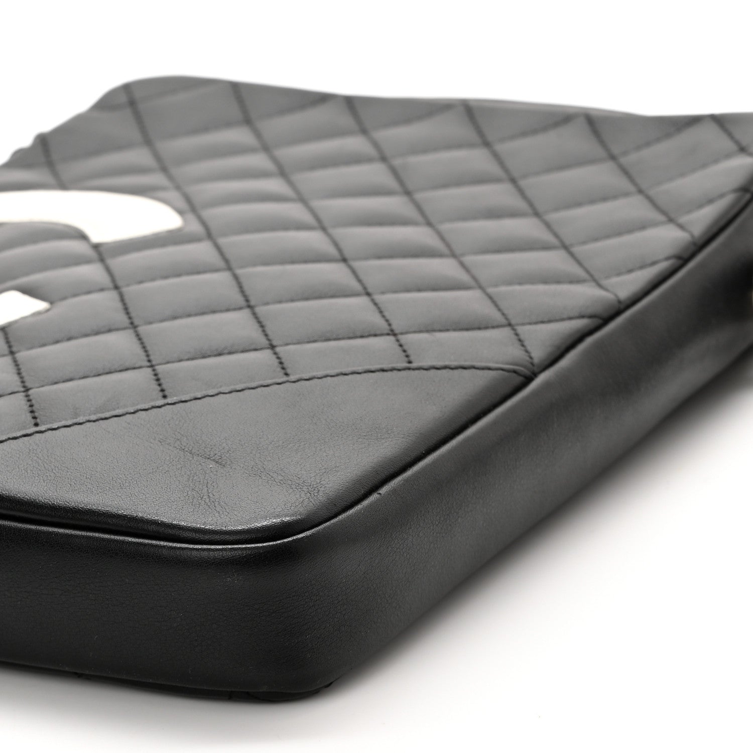 Chanel Calfskin Quilted Medium Cambon Messenger Black White 10 of 10