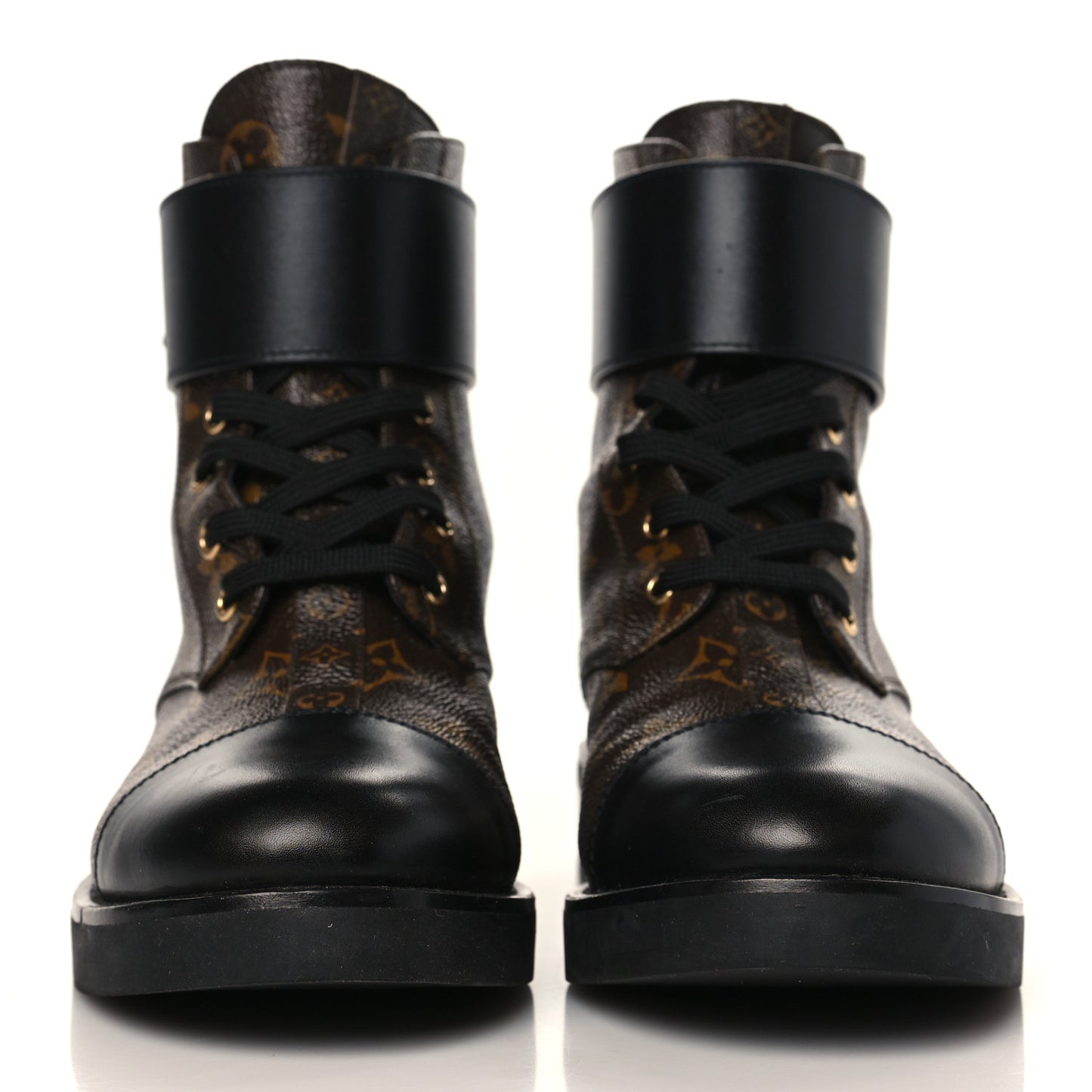 Calfskin Monogram Wonderland Flat Ranger Boots 39 Black