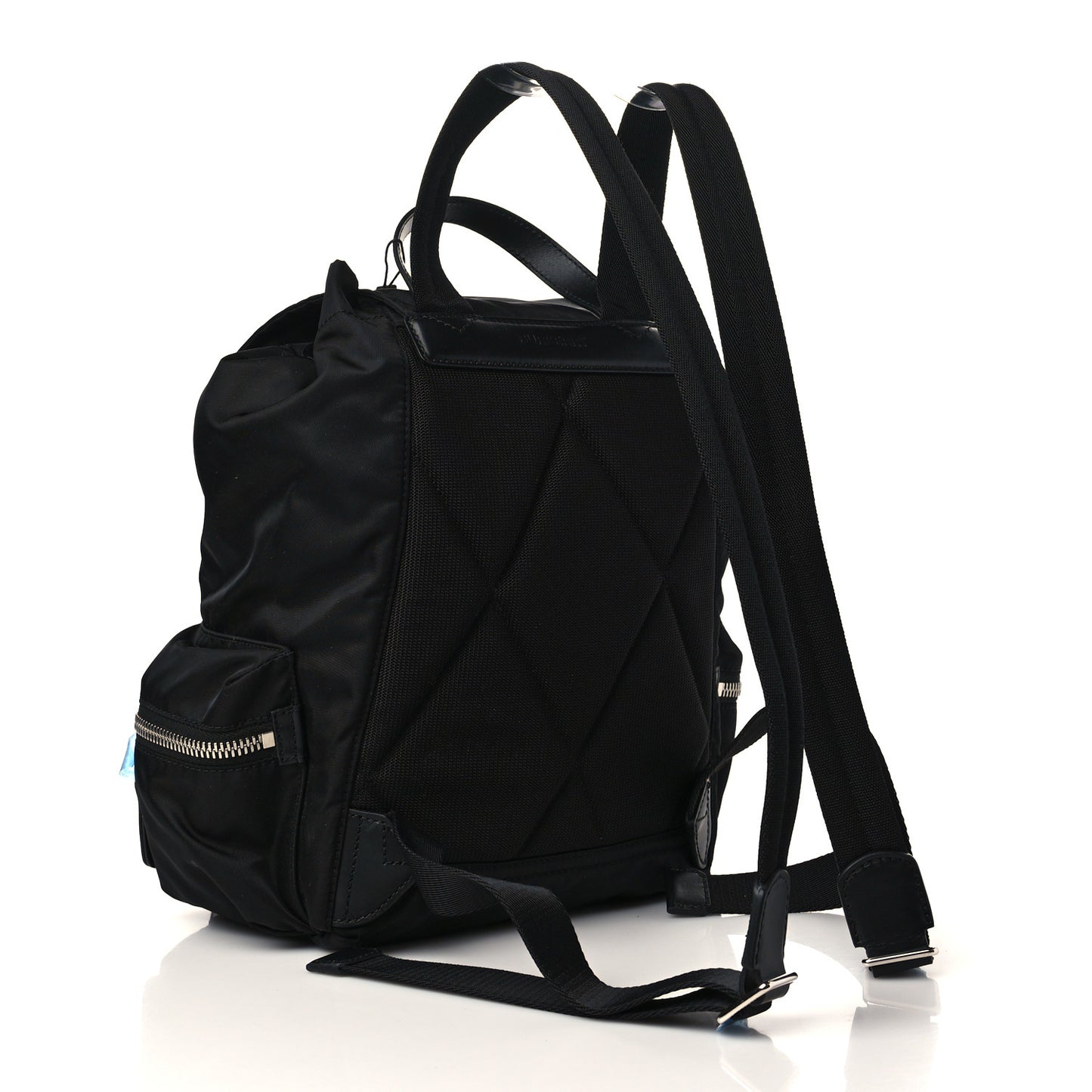 Nylon Logo Print Medium Rucksack Backpack Black