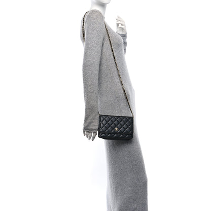 Chanel Lambskin Quilted Wallet On Chain WOC Black 2 of 10
