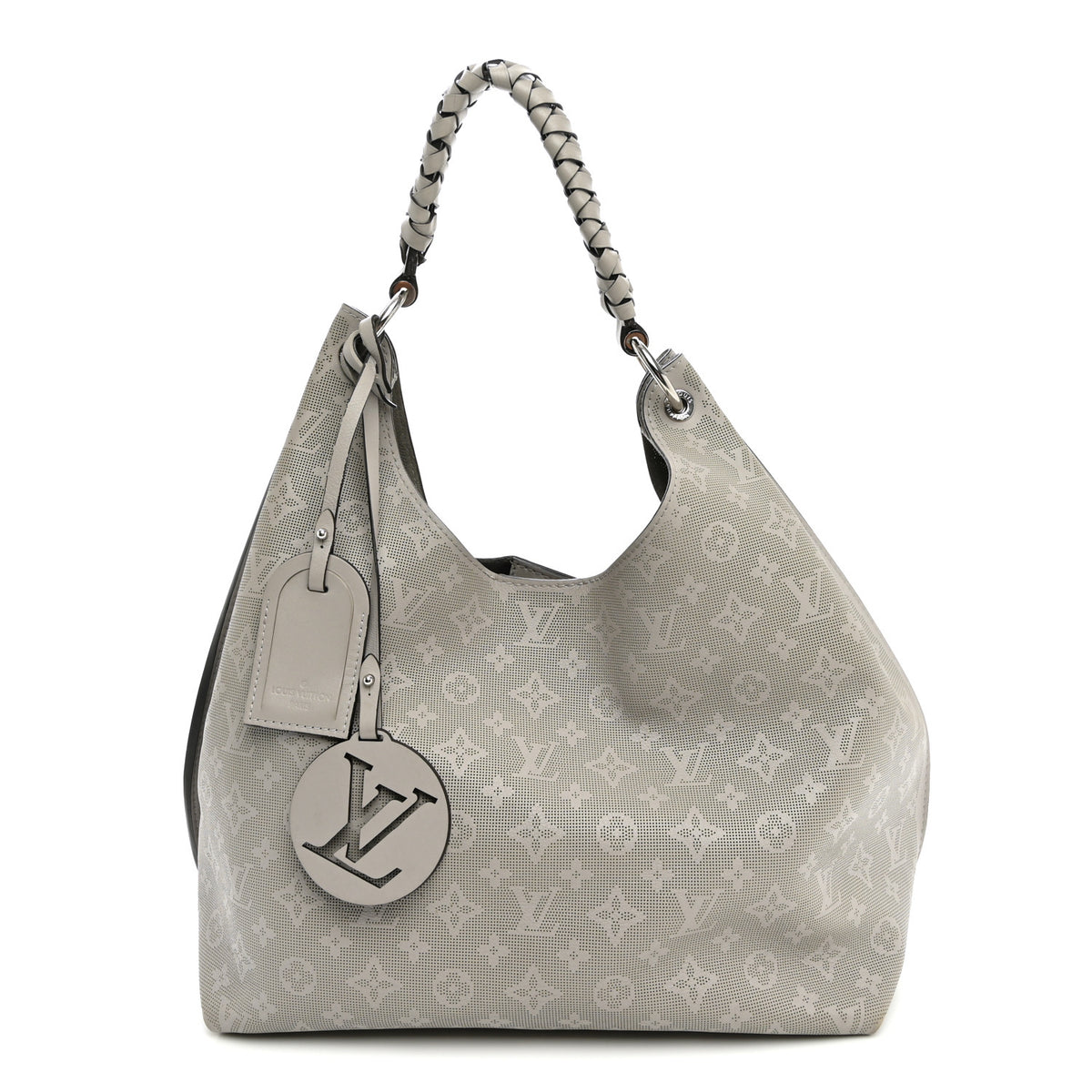 Louis Vuitton Reverse Mahina Carmel Hobo Gris Souris Gray 1 of 9