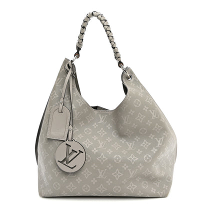 Louis Vuitton Reverse Mahina Carmel Hobo Gris Souris Gray 1 of 9