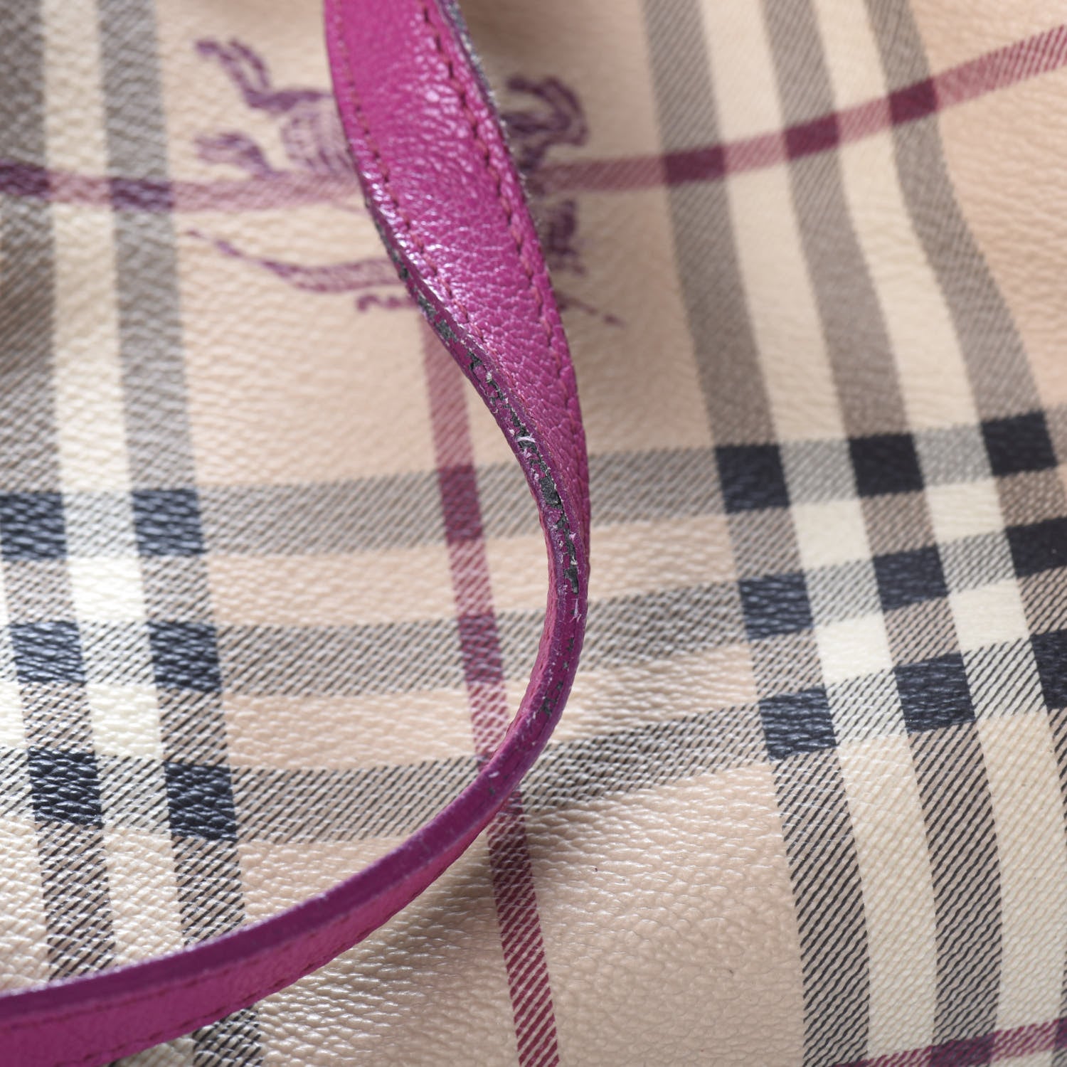 Burberry Haymarket Check Small Canterbury Tote Magenta 11 of 11