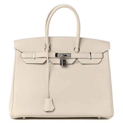 Hermes Taurillon Clemence Birkin 35 Craie 1 of 11