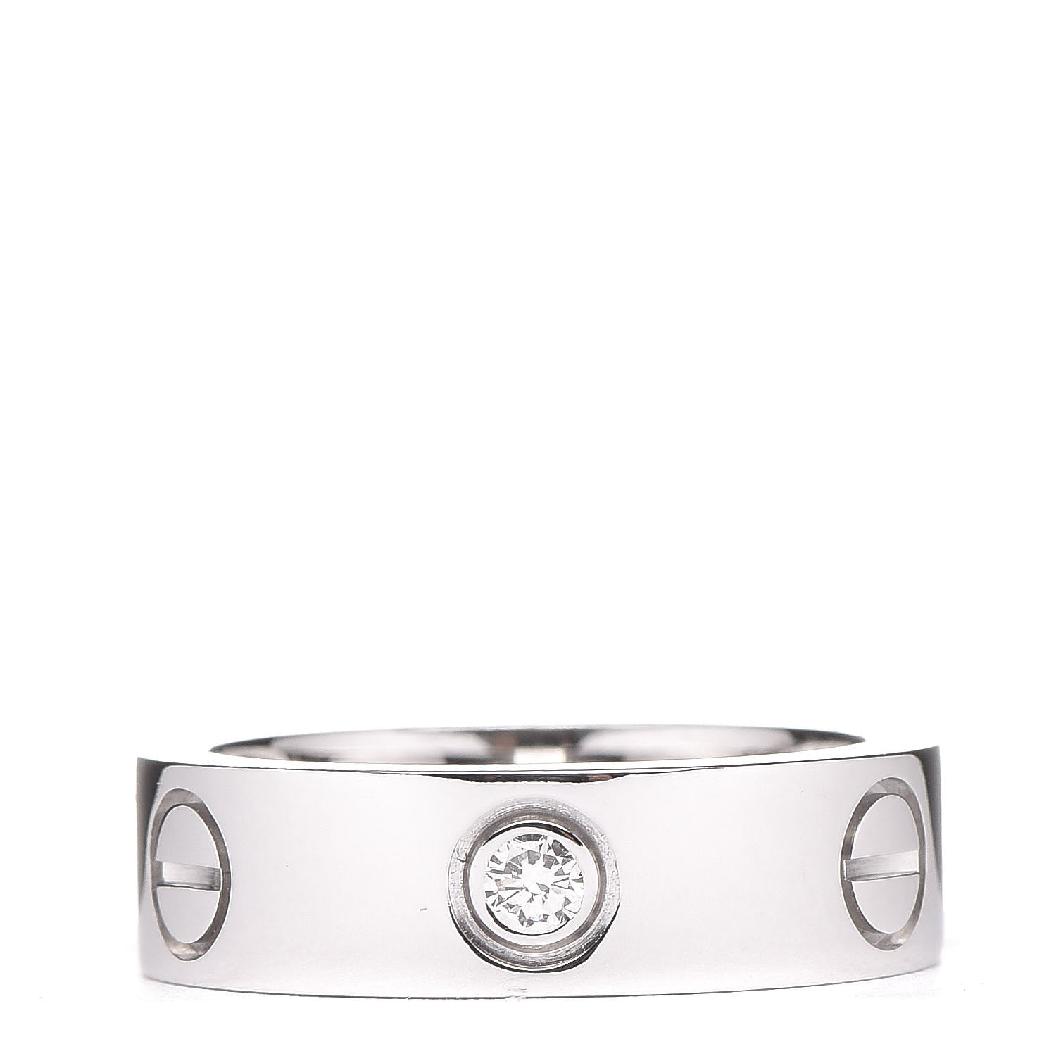 Cartier 18K White Gold 3 Diamond 5.5mm LOVE Ring 50 5.25 1 of 4