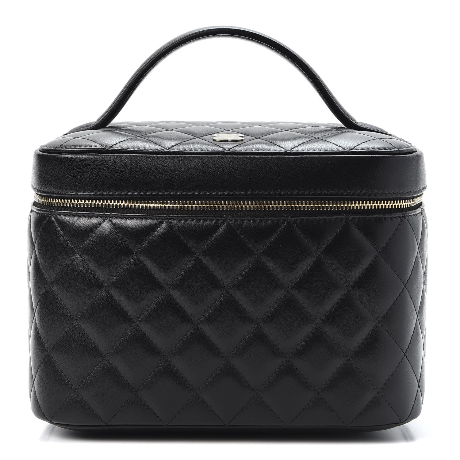 Chanel Lambskin Quilted Large Vanity Pouch Black 1 of 10