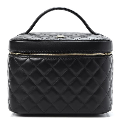 Chanel Lambskin Quilted Large Vanity Pouch Black 1 of 10