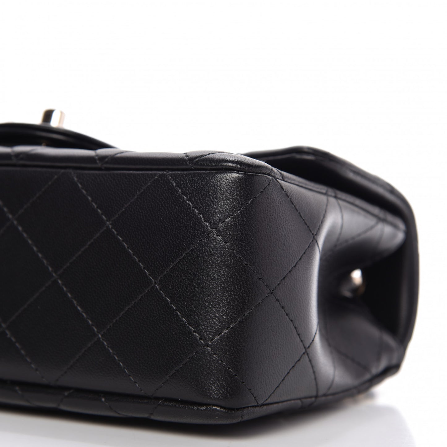 Lambskin Quilted Mini Rectangular Flap Black