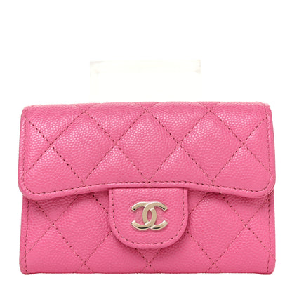Chanel Caviar Quilted Flap Card Holder Pink 1 of 11