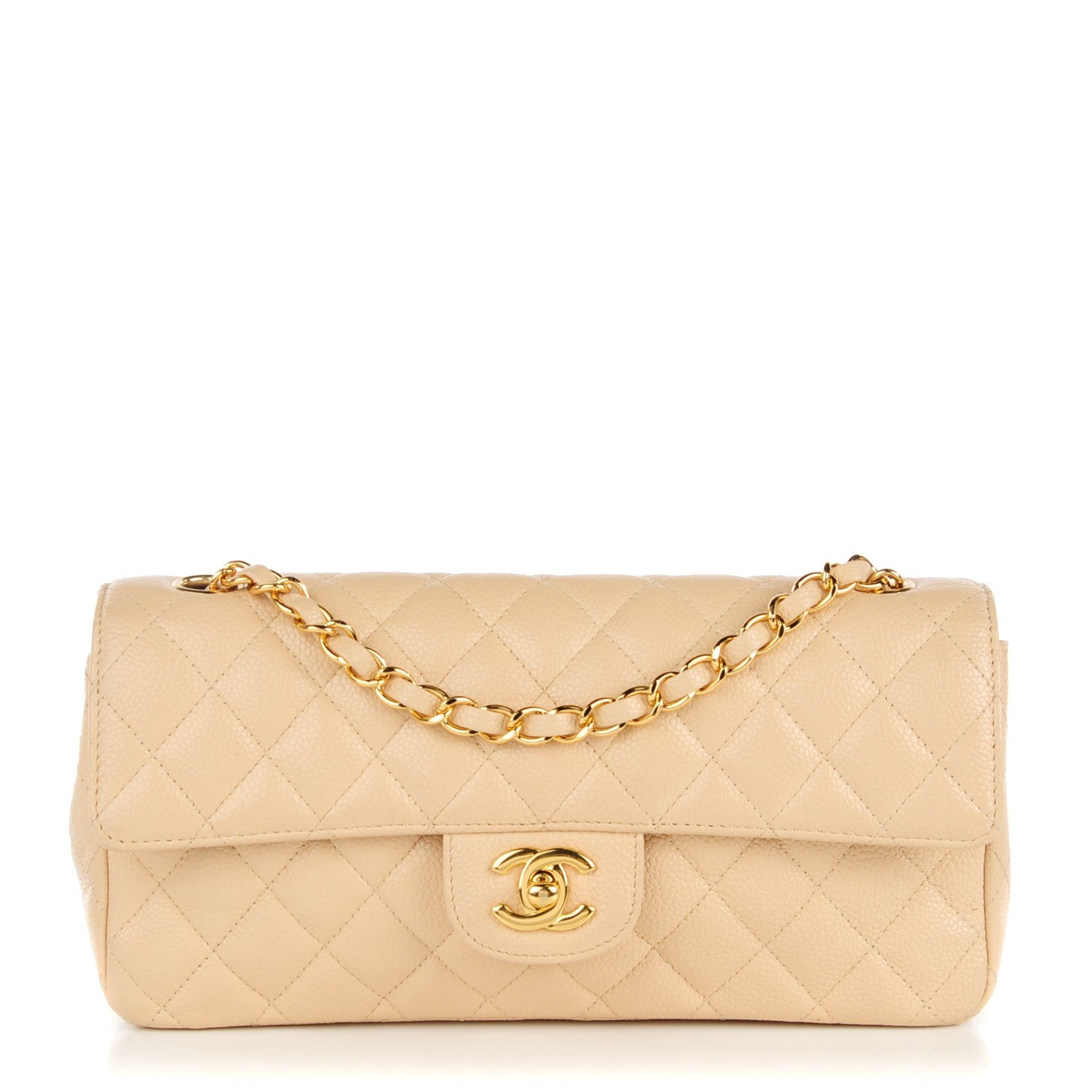 Chanel Caviar Quilted East West Flap Beige Clair 1 of 8