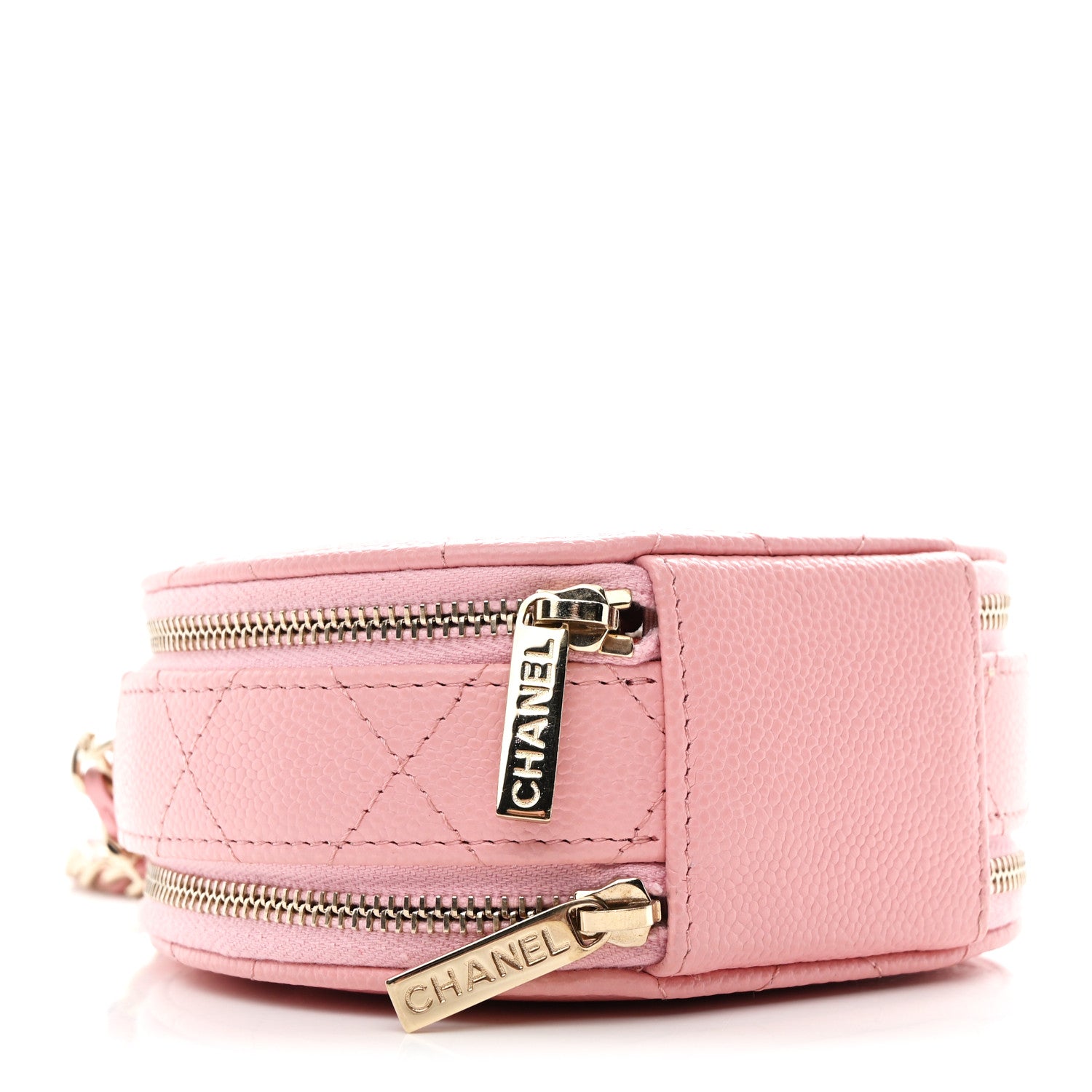 Chanel Caviar Quilted Round Handle With Care Vanity With Chain Pink 4 of 11