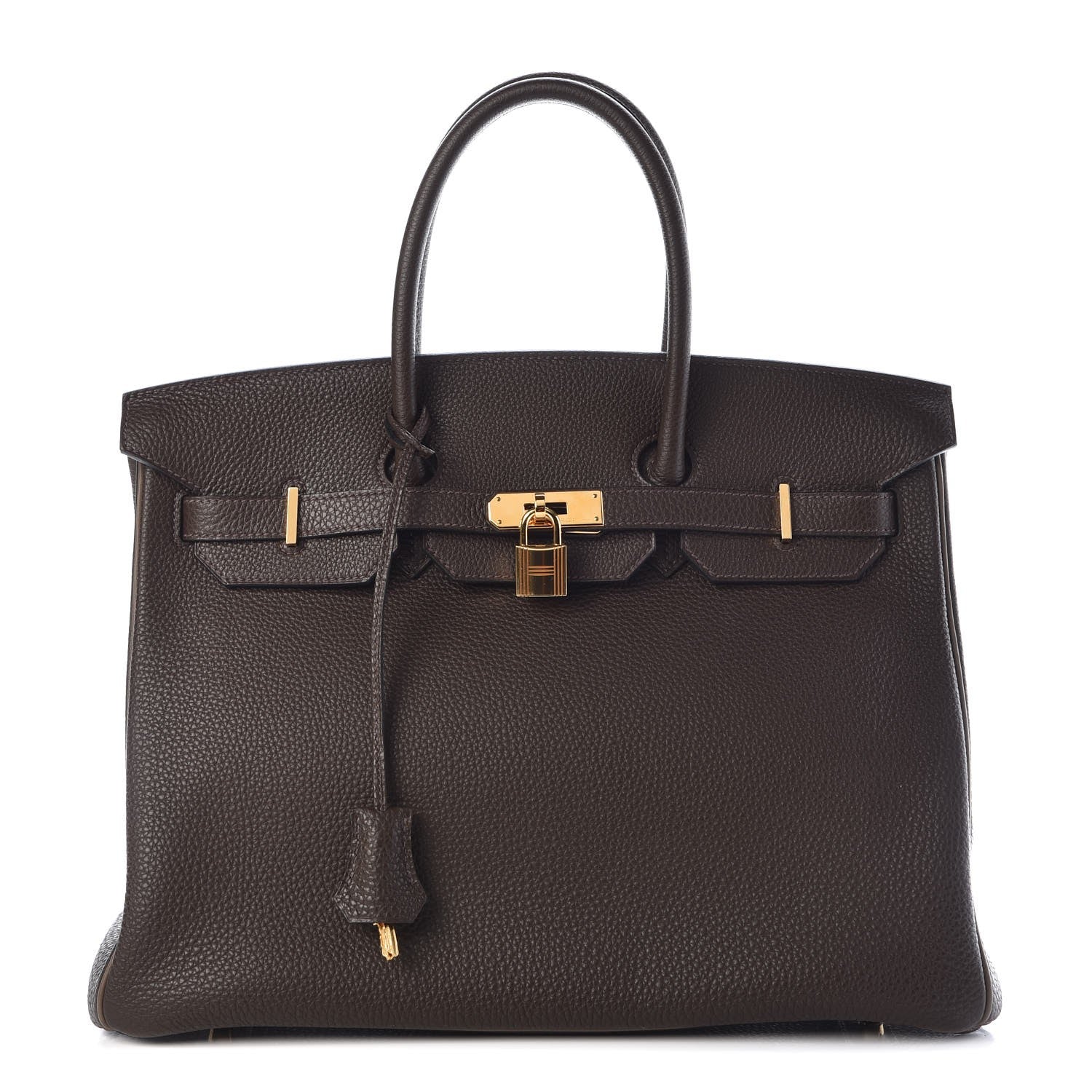 Hermes Togo Horseshoe Birkin 35 Chocolate Etoupe 1 of 35