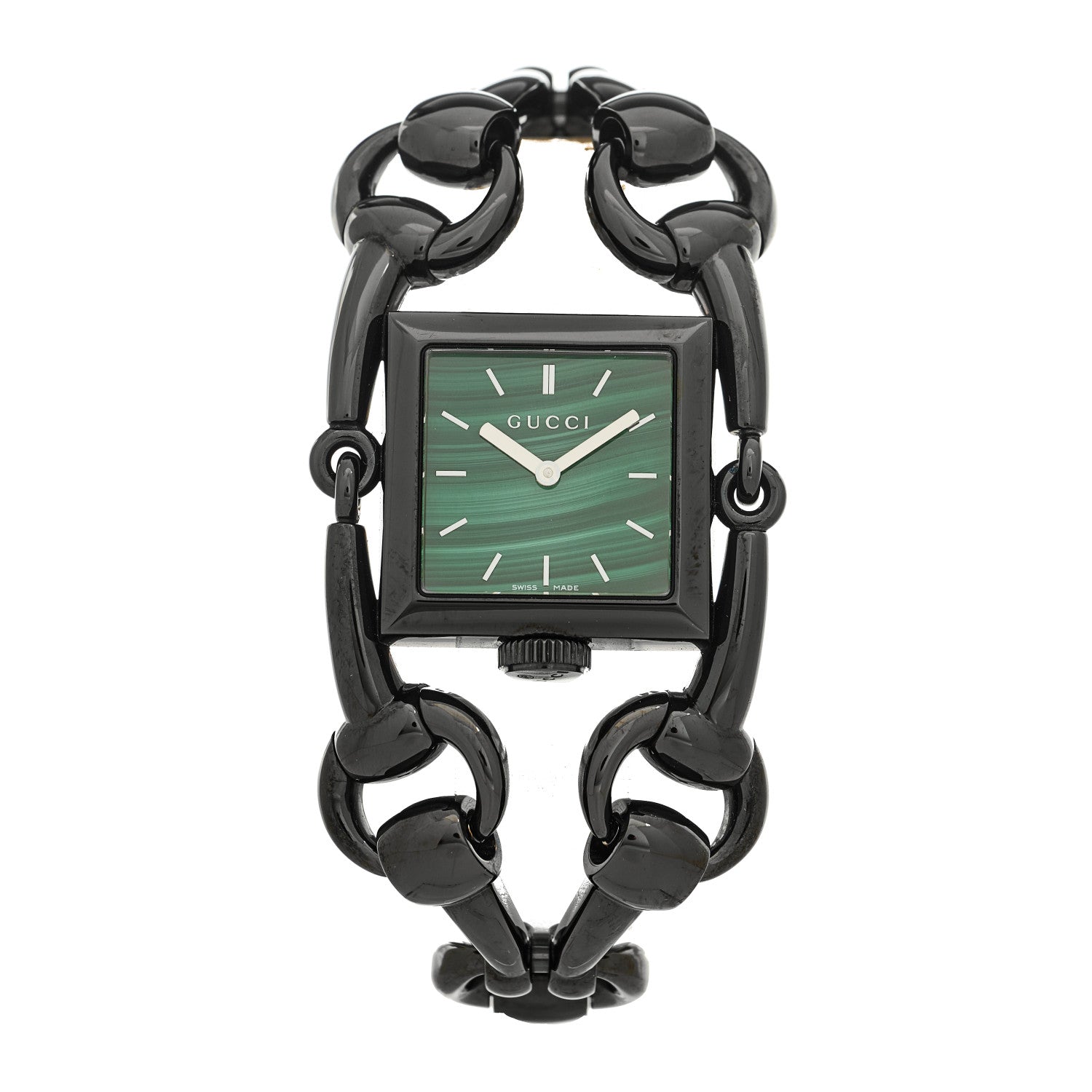 Gucci PVD Stainless Steel 25mm Signoria Quartz Watch Green Green