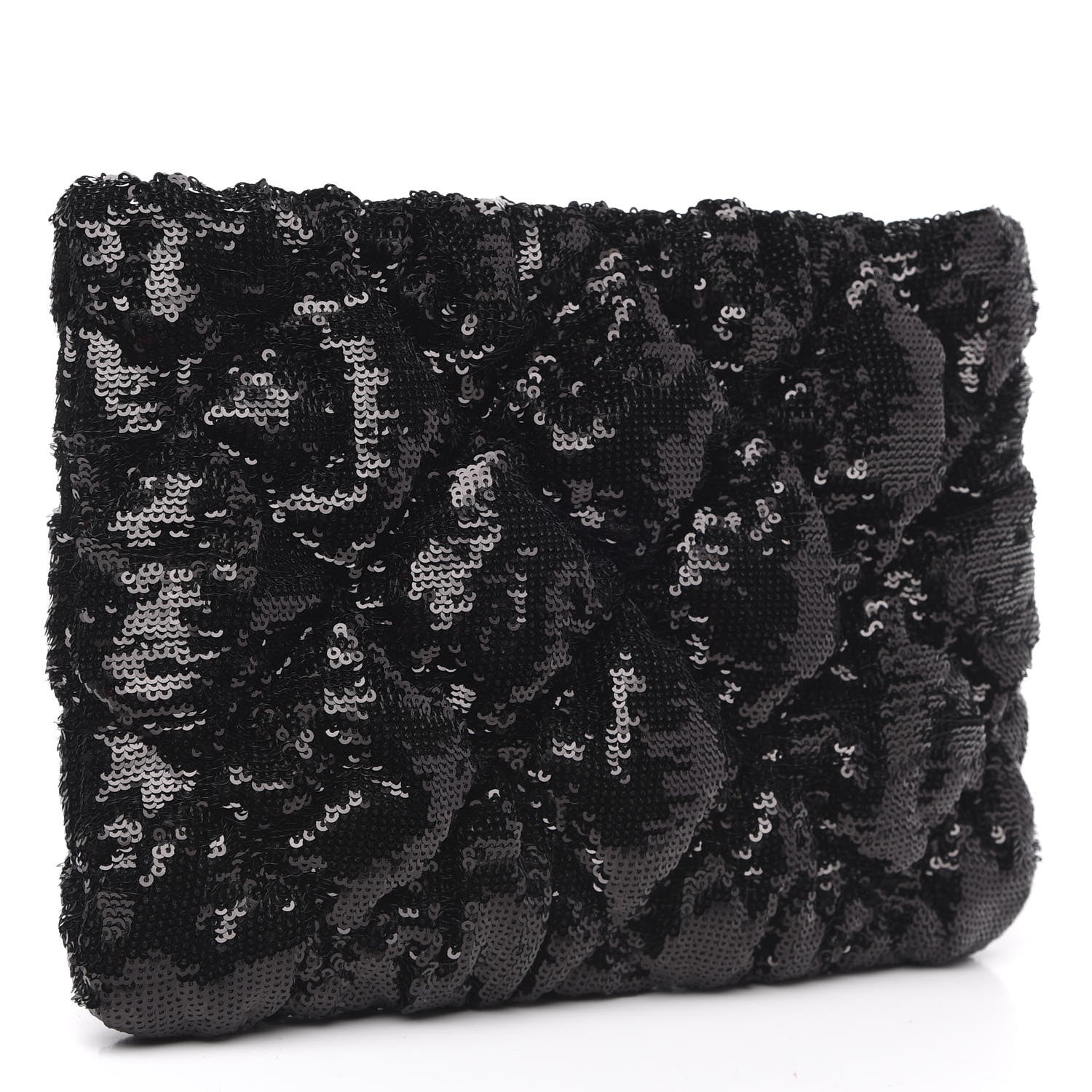 Chanel Sequins Quilted Large Chanel 19 Pouch Black 3 of 9