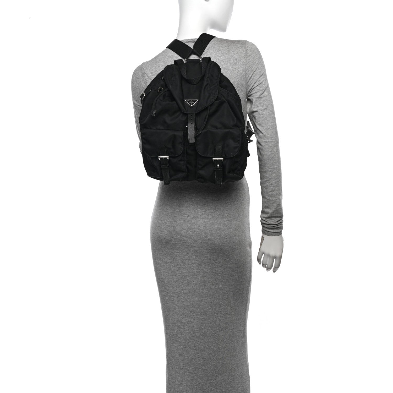 Prada Re-Nylon Saffiano Medium Backpack Black 2 of 13