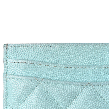 Chanel Caviar Quilted Card Holder Light Blue 18 of 20