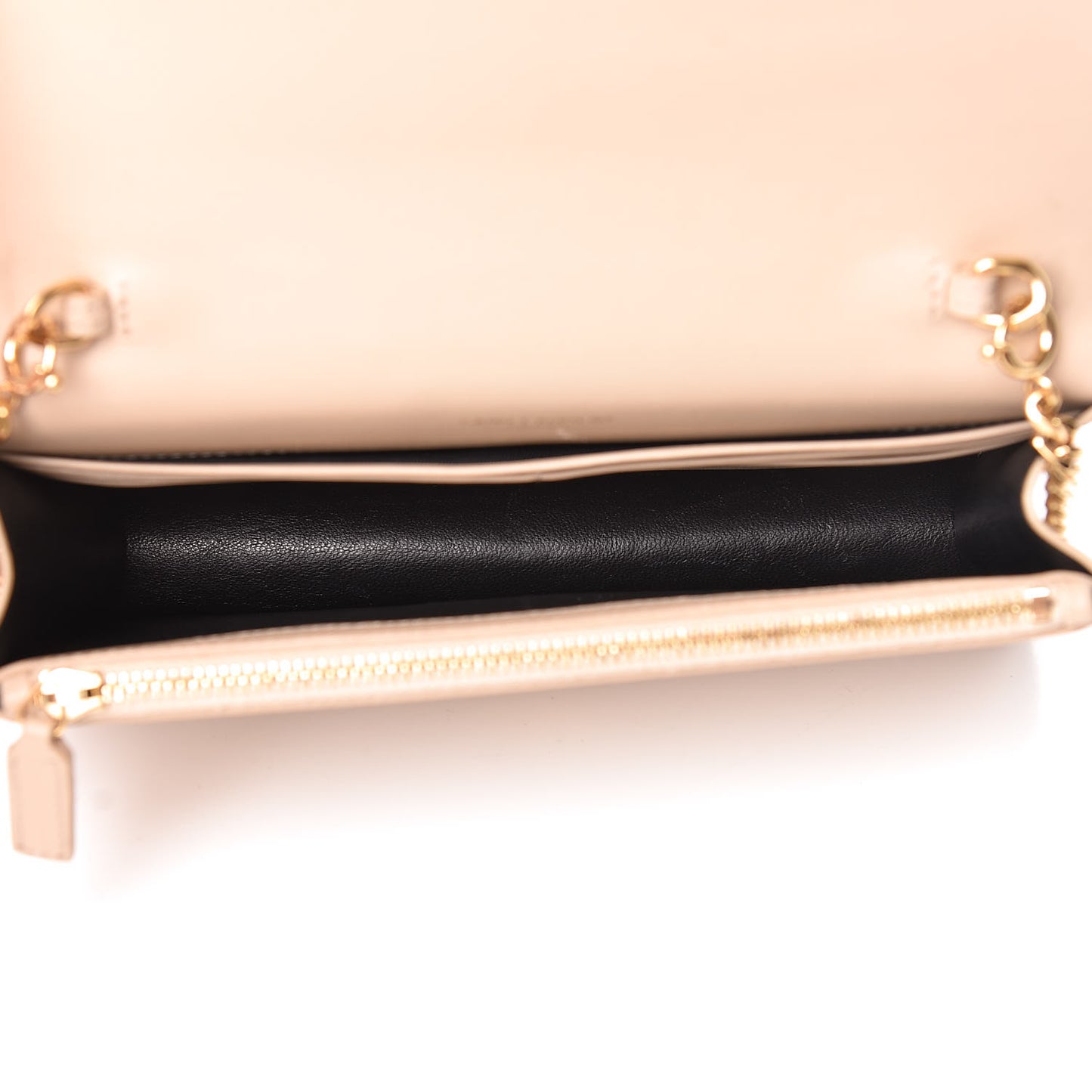 Smooth Calfskin Classic Monogram Kate Tassel Chain Wallet Nude Powder