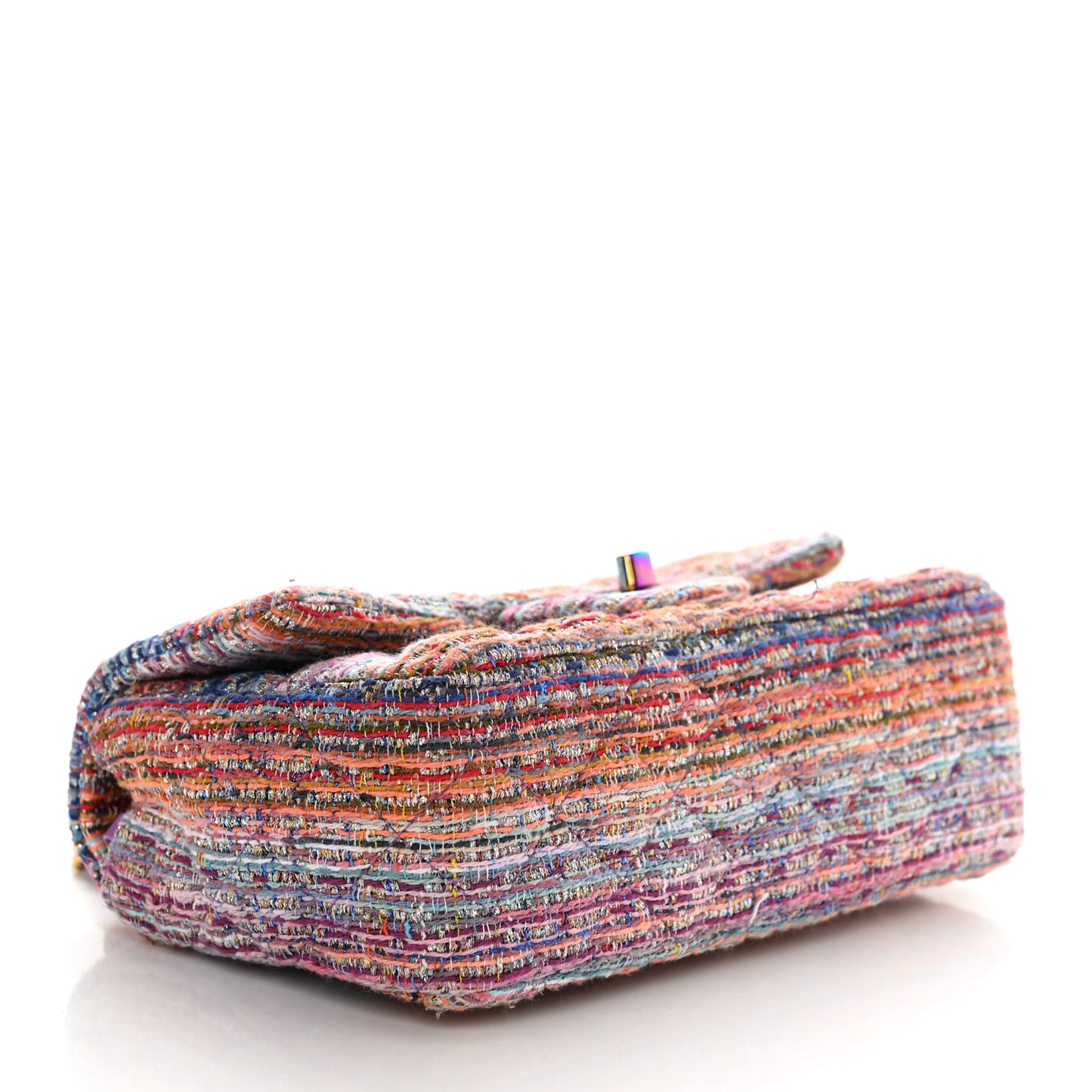 Tweed Quilted Mini Rectangular Flap Blue Pink Orange