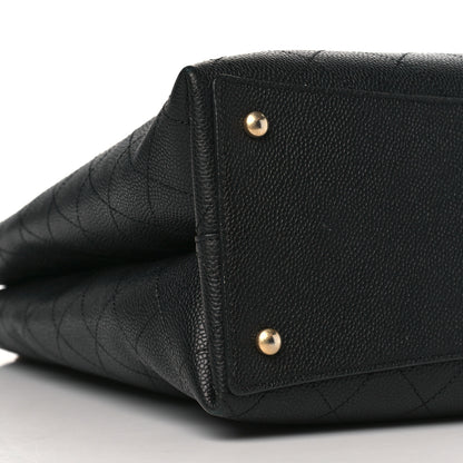 Chanel Caviar Stitched Large Shopping Tote Bag Black 8 of 9